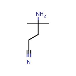 Chemical structure of 4-amino-4-methylpentanenitrile , CAS 1265634-34-1, AChemBlock O30915