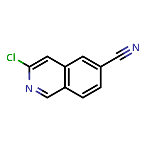 Chemical structure of 3-chloroisoquinoline-6-carbonitrile , CAS 1337880-36-0, AChemBlock O30927