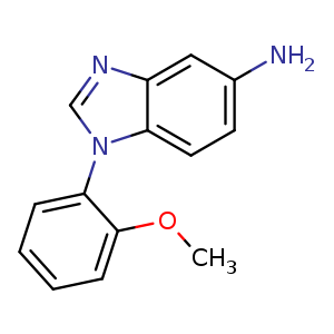 Chemical structure of 1-(2-methoxyphenyl)-1H-benzo[d]imidazol-5-amine , CAS 380641-63-4, AChemBlock O30928