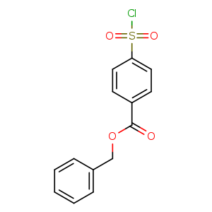 Chemical structure of benzyl 4-(chlorosulfonyl)benzoate , CAS 69812-46-0, AChemBlock O30933