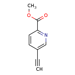 Chemical structure of methyl 5-ethynylpyridine-2-carboxylate , CAS 17880-61-4, AChemBlock O30938