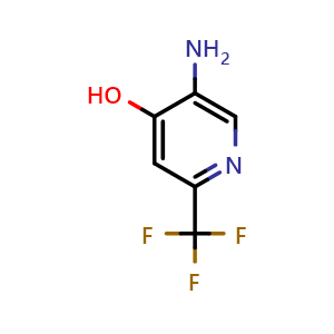Chemical structure of 5-amino-2-(trifluoromethyl)pyridin-4-ol , CAS 1196153-82-8, AChemBlock O30947