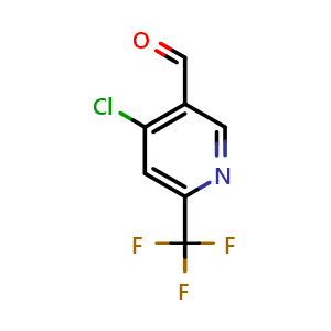 Chemical structure of 4-chloro-6-(trifluoromethyl)pyridine-3-carbaldehyde , CAS 1060807-48-8, AChemBlock O30949