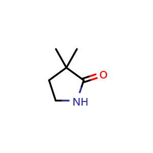 Chemical structure of 3,3-dimethylpyrrolidin-2-one , CAS 4831-43-0, AChemBlock O30964