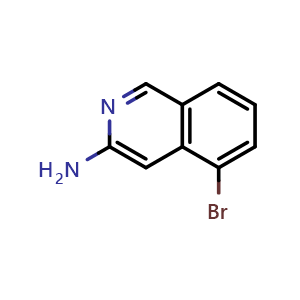 Chemical structure of 5-Bromoisoquinolin-3-amine , CAS 1192815-01-2, AChemBlock O30973