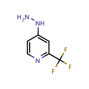 Chemical structure of 1-(2-(trifluoromethyl)pyridin-4-yl)hydrazine , CAS 1228535-68-9, AChemBlock O30975