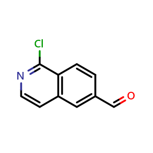 Chemical structure of 1-chloroisoquinoline-6-carbaldehyde , CAS 1211528-19-6, AChemBlock O30980