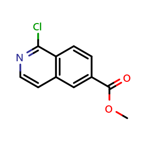 Chemical structure of methyl 1-chloroisoquinoline-6-carboxylate , CAS 1357946-43-0, AChemBlock O30983