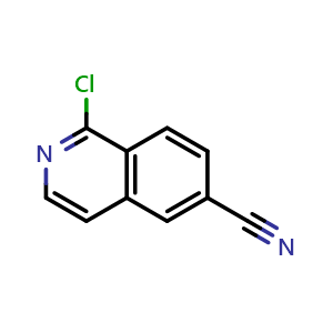 Chemical structure of 1-chloroisoquinoline-6-carbonitrile , CAS 1260664-41-2, AChemBlock O30985