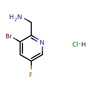 Chemical structure of (3-bromo-5-fluoropyridin-2-yl)methanamine hydrochloride , CAS 1257535-21-9, AChemBlock O30989