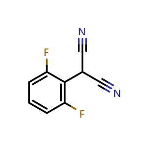 Chemical structure of 2-(2,6-difluorophenyl)malononitrile , CAS 1936181-34-8, AChemBlock O30997