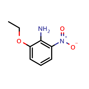 Chemical structure of 2-ethoxy-6-nitrobenzenamine , CAS 6036-46-0, AChemBlock O31001