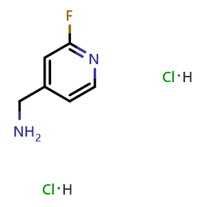 Chemical structure of (2-fluoropyridin-4-yl)methanamine dihydrochloride , CAS 667906-60-7, AChemBlock O31041
