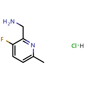 Chemical structure of (3-fluoro-6-methylpyridin-2-yl)methanamine hydrochloride , CAS 1257535-11-7, AChemBlock O31042