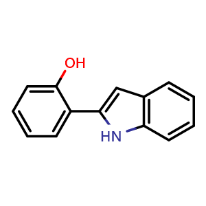 Chemical structure of 2-(1H-indol-2-yl)phenol , CAS 4749-47-7, AChemBlock O31064