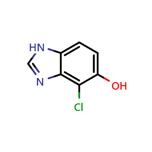 Chemical structure of 4-Chloro-1H-benzo[d]imidazol-5-ol , CAS 124841-30-1, AChemBlock O31079