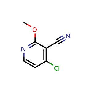 Chemical structure of 4-chloro-2-methoxypyridine-3-carbonitrile , CAS 1008451-56-6, AChemBlock O31089
