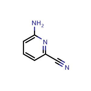 Chemical structure of 6-aminopyridine-2-carbonitrile , CAS 370556-44-8, AChemBlock O31090