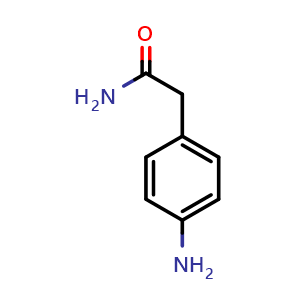 Chemical structure of 2-(4-aminophenyl)acetamide , CAS 6633-76-7, AChemBlock O31092