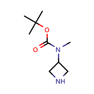 Chemical structure of tert-butyl azetidin-3-yl(methyl)carbamate , CAS 577777-20-9, AChemBlock O31094