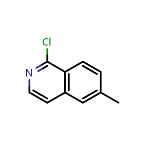 Chemical structure of 1-chloro-6-methylisoquinoline , CAS 209286-73-7, AChemBlock O31100