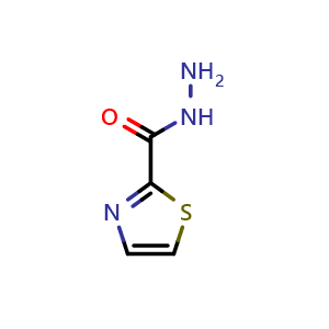 Chemical structure of thiazole-2-carbohydrazide , CAS 16733-90-7, AChemBlock O31112