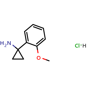 Chemical structure of 1-(2-methoxyphenyl)cyclopropanamine hydrochloride , CAS 1227418-17-8, AChemBlock O31113