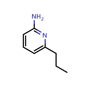 Chemical structure of 6-propylpyridin-2-amine , CAS 41995-29-3, AChemBlock O31120