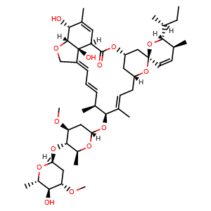 Chemical structure of Avermectin B1a , CAS 65195-55-3, AChemBlock O31123