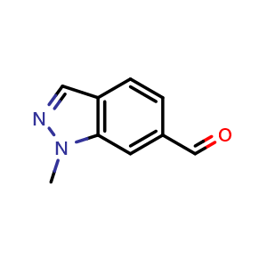 Chemical structure of 1-Methyl-1H-indazole-6-carbaldehyde , CAS 1092351-51-3, AChemBlock O31129