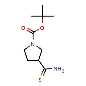 Chemical structure of tert-butyl 3-thiocarbamoylpyrrolidine-1-carboxylate , CAS 122684-35-9, AChemBlock O31135