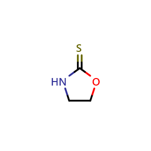 Chemical structure of oxazolidine-2-thione , CAS 5840-81-3, AChemBlock O31137