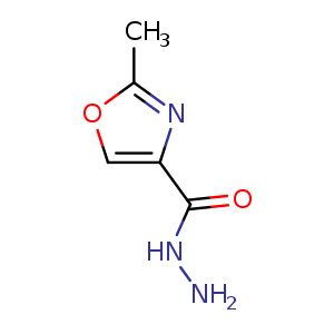 Chemical structure of 2-methyloxazole-4-carbohydrazide , CAS 500341-65-1, AChemBlock O31140