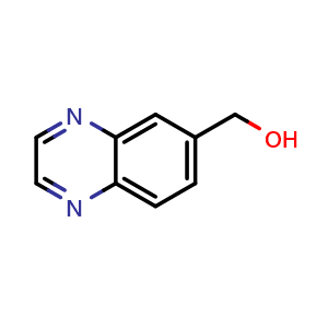 Chemical structure of (quinoxalin-6-yl)methanol , CAS 488834-75-9, AChemBlock O31145