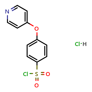 Chemical structure of 4-(pyridin-4-yloxy)benzene-1-sulfonyl chloride hydrochloride , CAS 192330-49-7, AChemBlock O31149