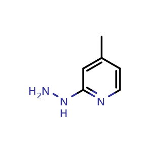 Chemical structure of 1-(4-methylpyridin-2-yl)hydrazine , CAS 4931-00-4, AChemBlock O31163