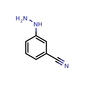 Chemical structure of 3-Hydrazinobenzonitrile , CAS 17672-26-3, AChemBlock O31167