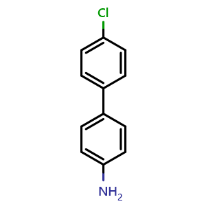 Chemical structure of 4'-chlorobiphenyl-4-amine , CAS 135-68-2, AChemBlock O31168