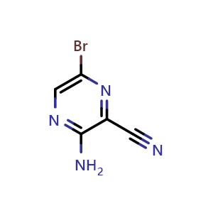 Chemical structure of 3-amino-6-bromopyrazine-2-carbonitrile , CAS 17231-51-5, AChemBlock O31173