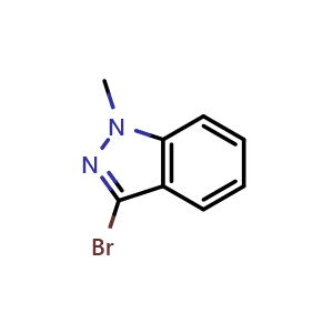 Chemical structure of 3-bromo-1-methyl-1H-indazole , CAS 326474-67-3, AChemBlock O31186