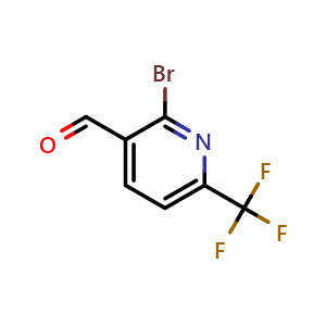 Chemical structure of 2-bromo-6-(trifluoromethyl)pyridine-3-carbaldehyde , CAS 1192263-89-0, AChemBlock O31188