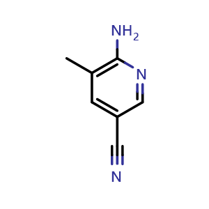 Chemical structure of 6-amino-5-methylpyridine-3-carbonitrile , CAS 183428-91-3, AChemBlock O31192