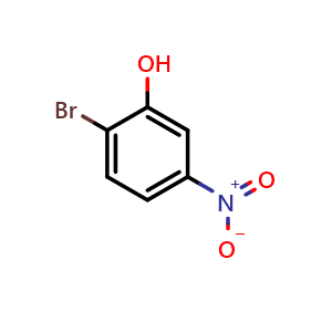 Chemical structure of 2-bromo-5-nitrophenol , CAS 52427-05-1, AChemBlock O31196