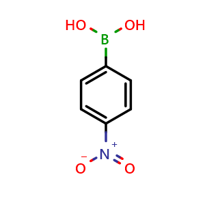 Chemical structure of 4-Nitrophenylboronic acid , CAS 24067-17-2, AChemBlock O31203