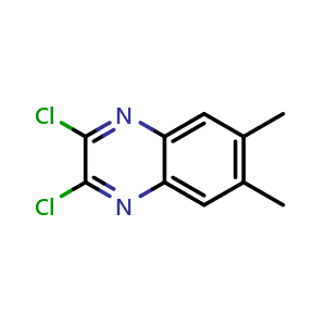 Chemical structure of 2,3-dichloro-6,7-dimethylquinoxaline , CAS 63810-80-0, AChemBlock O31204