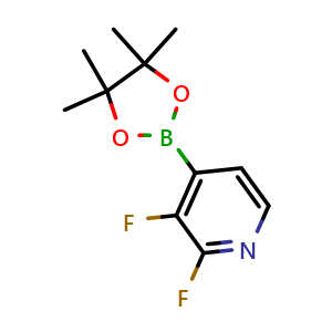 Chemical structure of 2,3-difluoro-4-(4,4,5,5-tetramethyl-1,3,2-dioxaborolan-2-yl)pyridine , CAS 2096996-99-3, AChemBlock O31214