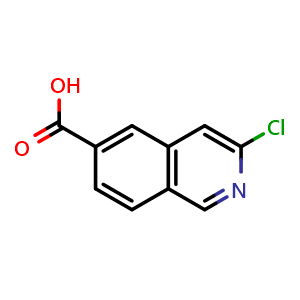 Chemical structure of 3-chloroisoquinoline-6-carboxylic acid , CAS 1256794-71-4, AChemBlock O31239
