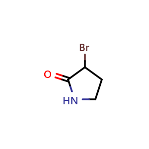 Chemical structure of 3-bromopyrrolidin-2-one , CAS 40557-20-8, AChemBlock O31241