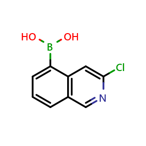 Chemical structure of 3-chloroisoquinolin-5-yl-5-boronic acid , CAS 1429665-44-0, AChemBlock O31244