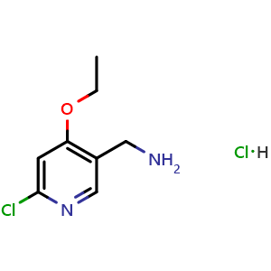 Chemical structure of (6-chloro-4-ethoxypyridin-3-yl)methanamine hydrochloride , CAS 1432754-50-1, AChemBlock O31264